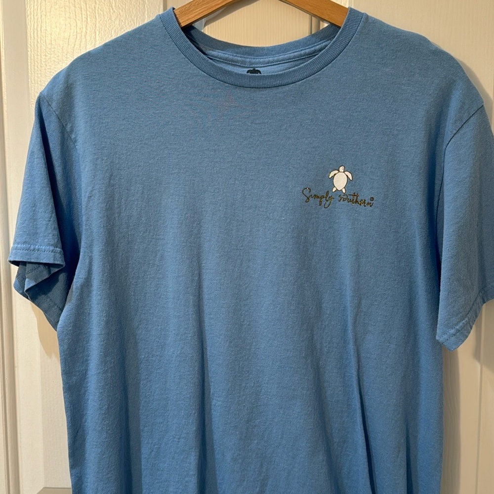 EUC - Simply Southern Women’s Periwinkle Live Simply Live Fully Turtle Shirt